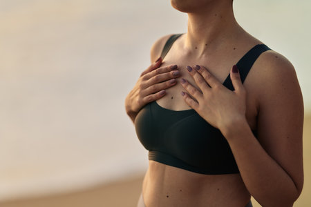 Crop slim woman in sportswearの写真素材