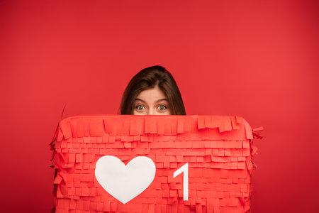 Festive Concept of Social Media With a Heart Symbolの写真素材