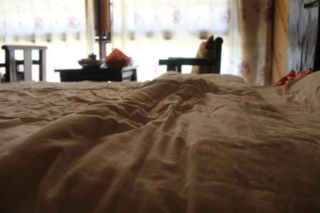 Bed quiltの写真素材