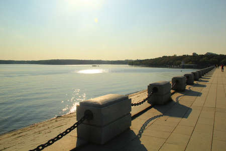 Lake under the sunの写真素材