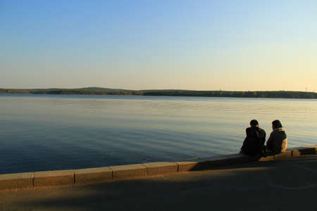 Lakes and visitorsの写真素材