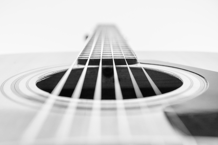 Guitar convert a black-and-white photographs and high key photography.の写真素材