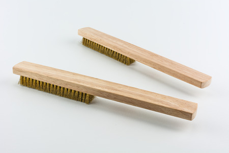 The brush, brush brass, on white backgroundの写真素材