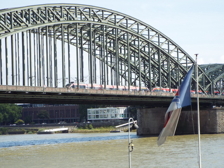 Hohenzollern Bridge in Cologne, Germany 2014 (detail)のeditorial素材