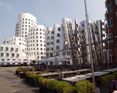 Medienhafen - The Media Harbour in Dusseldorf shows some outstanding examples of modern architecture. Germany, Dusseldorf 08.12.2015のeditorial素材