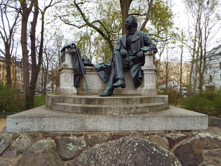Fontane monument in Neuruppin "the city Neuruppin is the birthplace of the famous German poet. Germany 04.13.2016のeditorial素材