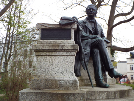 Fontane monument in Neuruppin "the city Neuruppin is the birthplace of the famous German poet. Germany 04.13.2016のeditorial素材