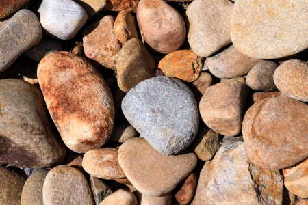 An assortment of colorful rounded rocks