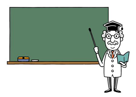 Dr.: Explained on the blackboardのイラスト素材