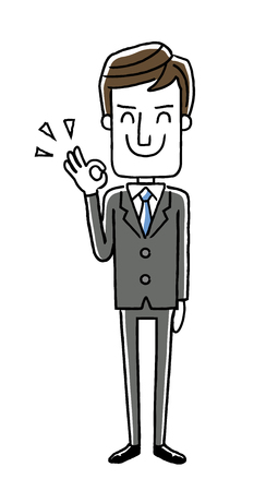 Male businessman: OK signのイラスト素材