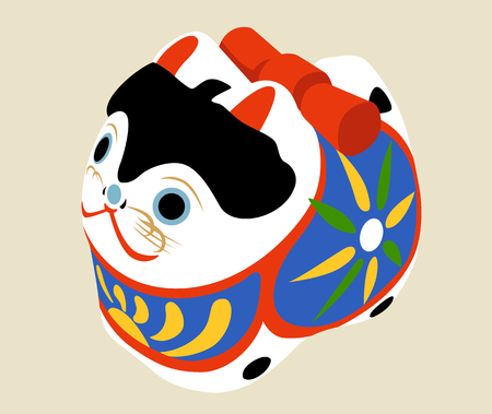 Dog illustration: Japanese style.のイラスト素材