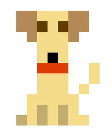 Pixel illustration: Dogのイラスト素材