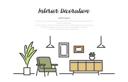 Vector illustration material: indoor interior designのイラスト素材
