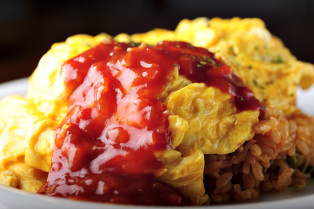 Rice omelet close upの写真素材