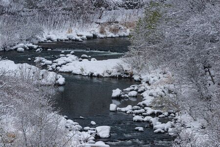Cold winter snow sceneの写真素材