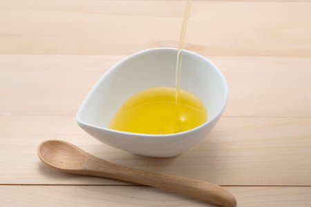 Fresh, delicious and healthy olive oilの写真素材