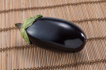 Fresh and delicious eggplant harvested in the fieldの写真素材