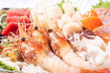 Seafood sashimi platter - japanese food styleの写真素材