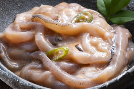 Delicious salted fish made with fresh squidの写真素材