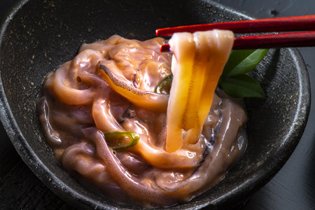 Delicious salted fish made with fresh squidの写真素材