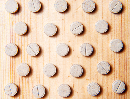 Top view of the heap of medicine pills closeupの写真素材