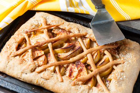 Homemade fresh apple galette pieの写真素材