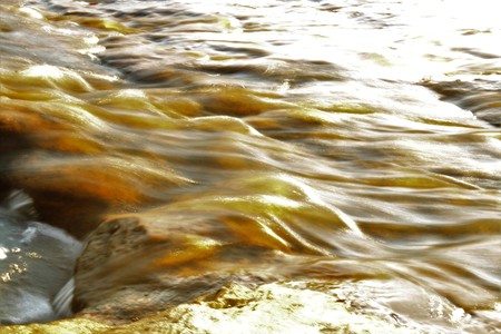 Blurred water at duskの写真素材