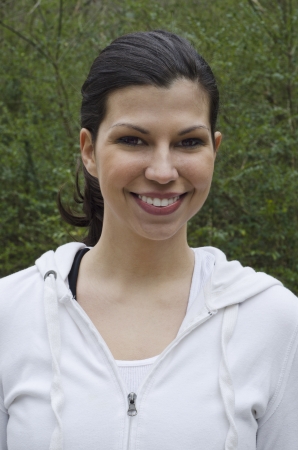 Attractive woman taking a break from her cardio work outの写真素材