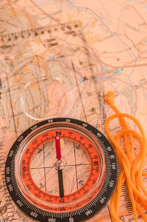 Compass on Map の写真素材