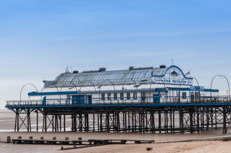 Cleethopes,Lincolnshire,England,UK - November 1, 2013  Cleethorpes Pier,Lincolnshire,England,UK,Built 1873,Original Length 1200 feet,now reduced to 335 feet,Seaside resort on the River Humber Estuary のeditorial素材
