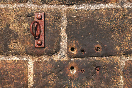 Old Stonewall Rusted Iron Ringの写真素材