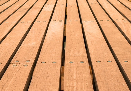 Low perspective image of pier boardwalkの写真素材