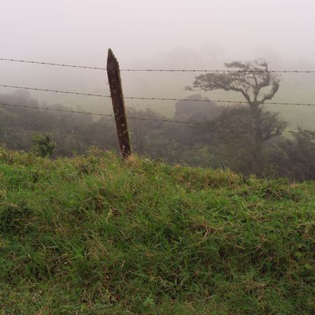 Monte Verde Costa Rica,Barb wire fenceの写真素材