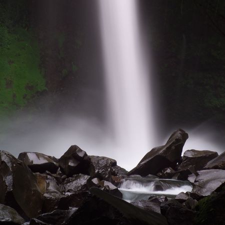 Costa Rica,Waterfall in forest の写真素材