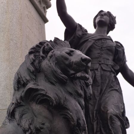 Ottawa Ontario Canada,Statue of man and lionの写真素材