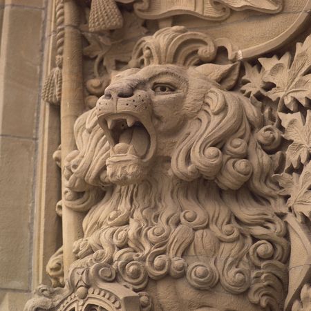 Ottawa Ontario Canada,Carvings on façade of parliament buildingsの写真素材