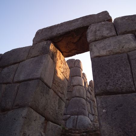 Saksaywaman Peru, Wall of stones in Saksaywamanの写真素材