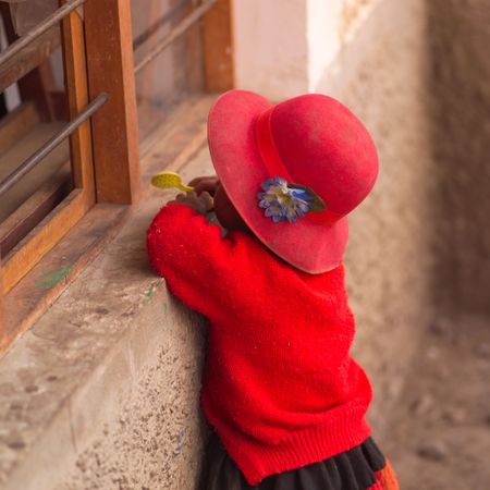 Child Fund - Peru, Indigenous Peruvian girlの写真素材