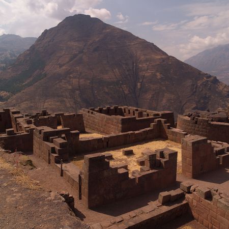 Ruins of Pisaq - Temple of the Sun in Peru, Ruins of Pisaqの写真素材