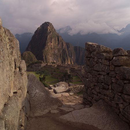 Peru - Machu Picchu, Ancient Ruins on hillside in Machu Picchu