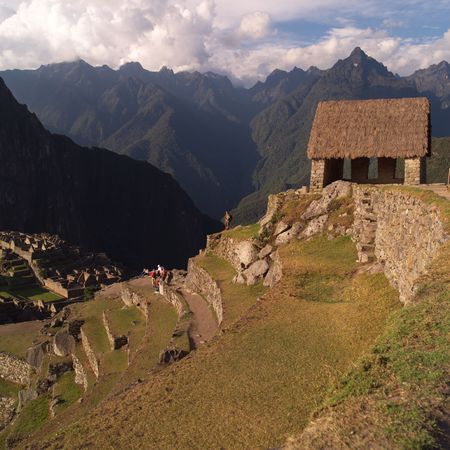 Peru - Machu Picchu, Ancient Ruins on hillside in Machu Picchuの写真素材