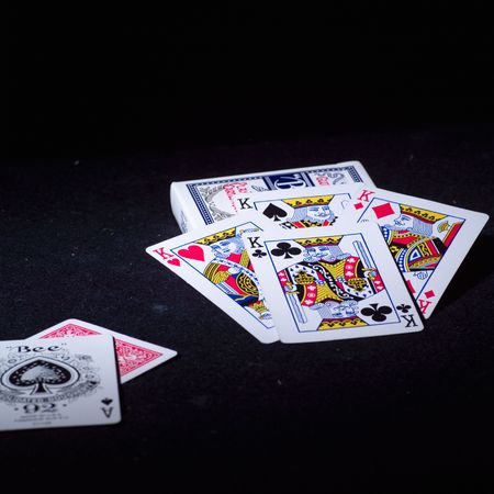Card Game of Poker,Line of cardsのeditorial素材