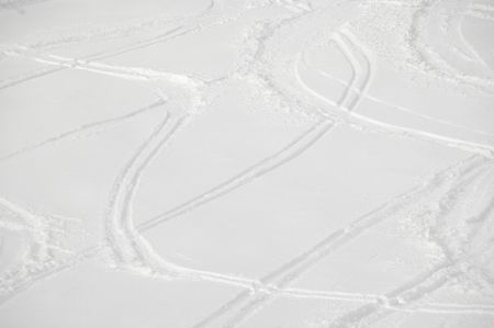  Lifestyle Whistler Canada,Ski trails in the snowの写真素材