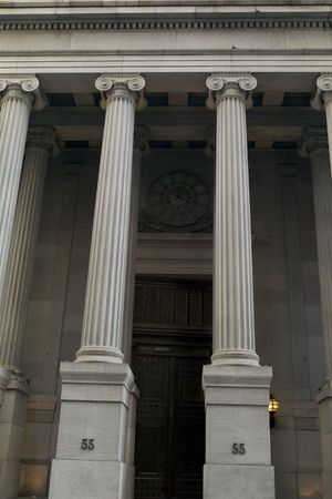 New York City, Building columns in New York Cityの写真素材