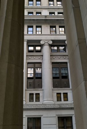 New York City, Column on building in New York City