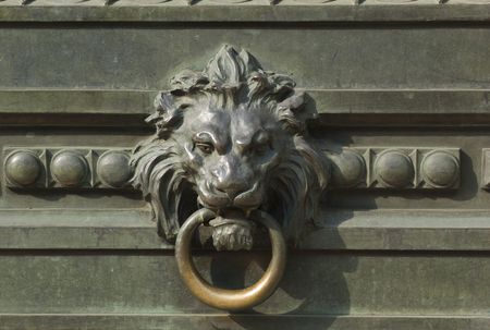 New York City, Lion head door knockerの写真素材