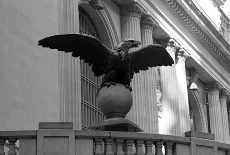 New York City, Statue of an eagle in New York Cityの写真素材