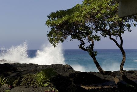 Ocean splashing on rocks