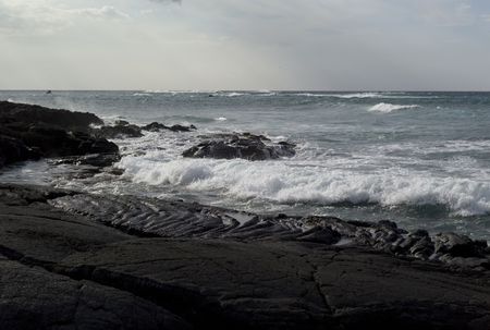 Shoreline on beachの写真素材