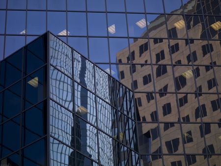 Reflection in window in Montreal